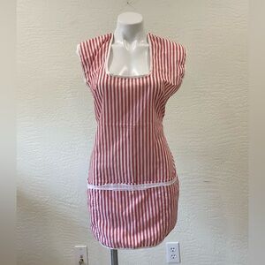 Candy Stripe -Red & White Apron - vintage - handmade - one size